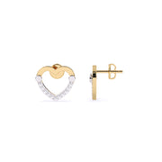 Round Lab Grown Diamond Heart Earrings 0.15 CTW – 22 Stones, 10K 14K 18K White Yellow Rose Gold, IGI Certified